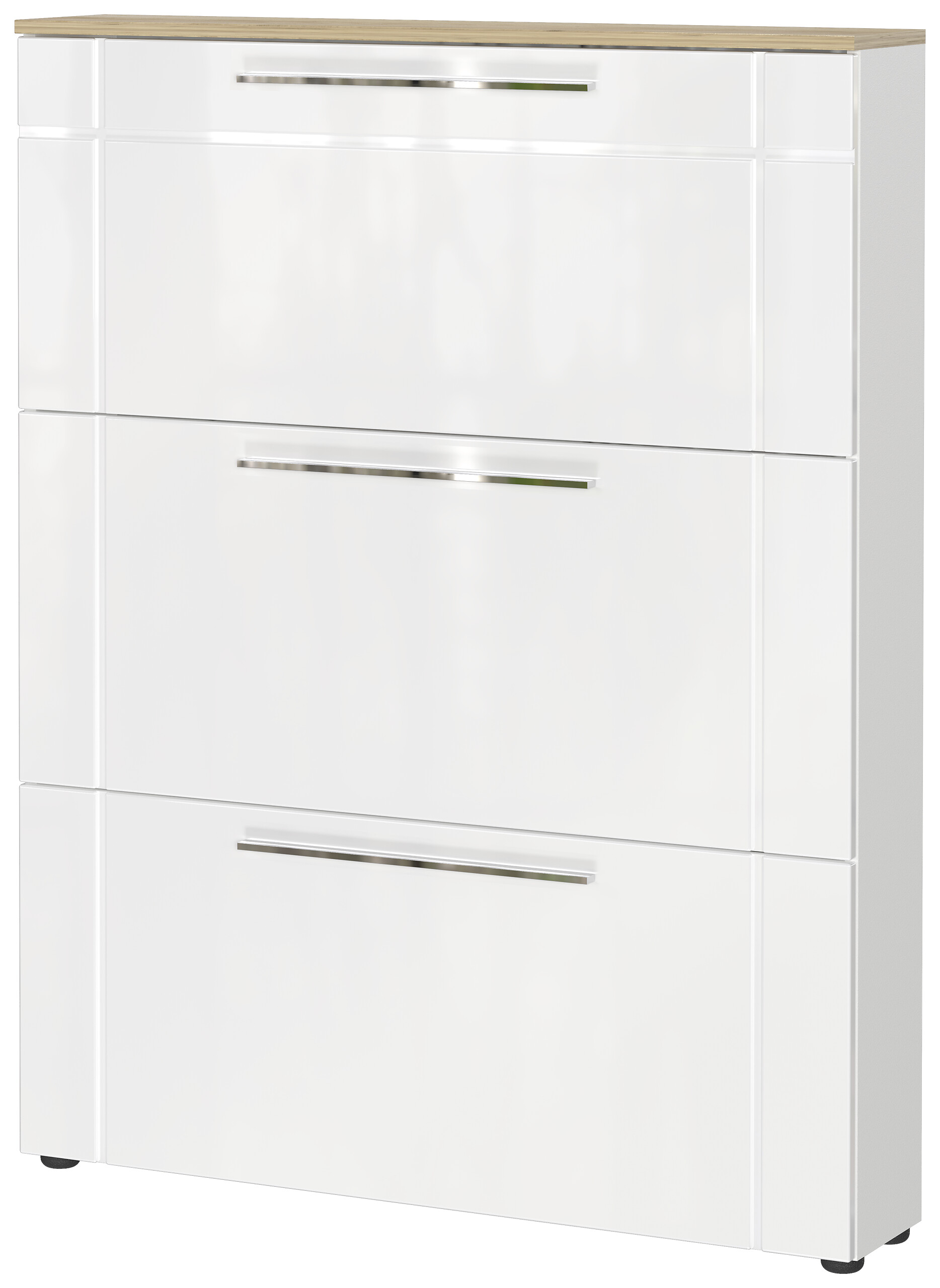 Schuhschrank Astona weiß weiß Hochglanz B/H/T: ca. 100x129x20 cm