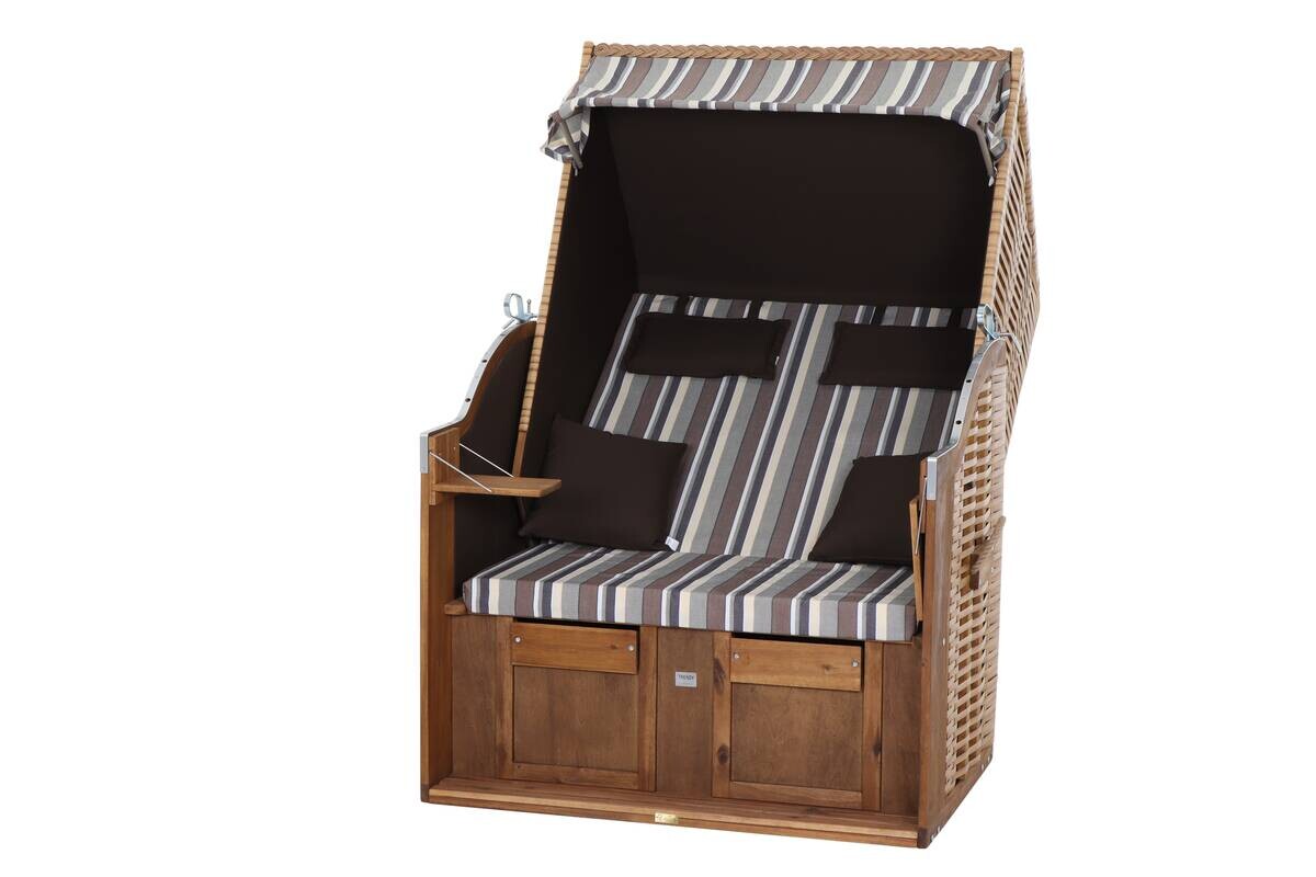 Trendy by DeVries Strandkorb Trend 10+ natur Akazie B/H/L: ca. 80x165x120 cm