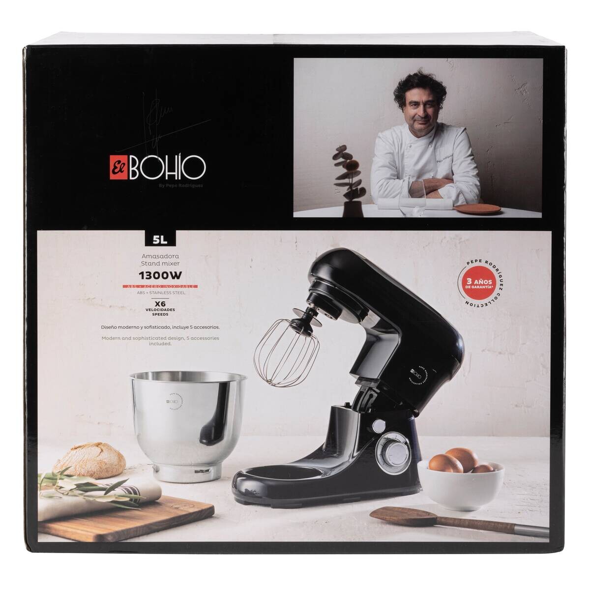 BERGNER Küchenmaschine BG-50043-BK schwarz Kunststoff Edelstahl B/H/L: ca. 23x32x39 cm ca. 5 l