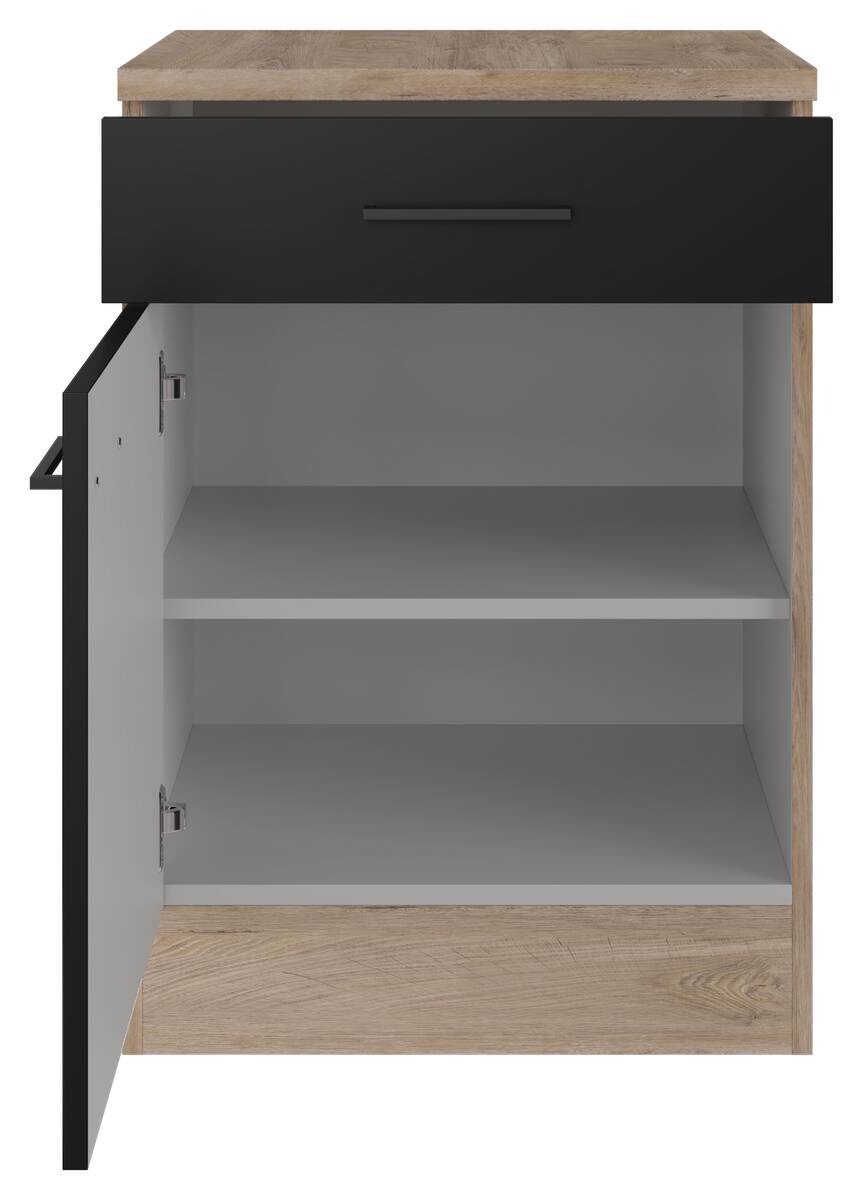Unterschrank Capri schwarz matt B/H/T: ca. 60x85x60 cm