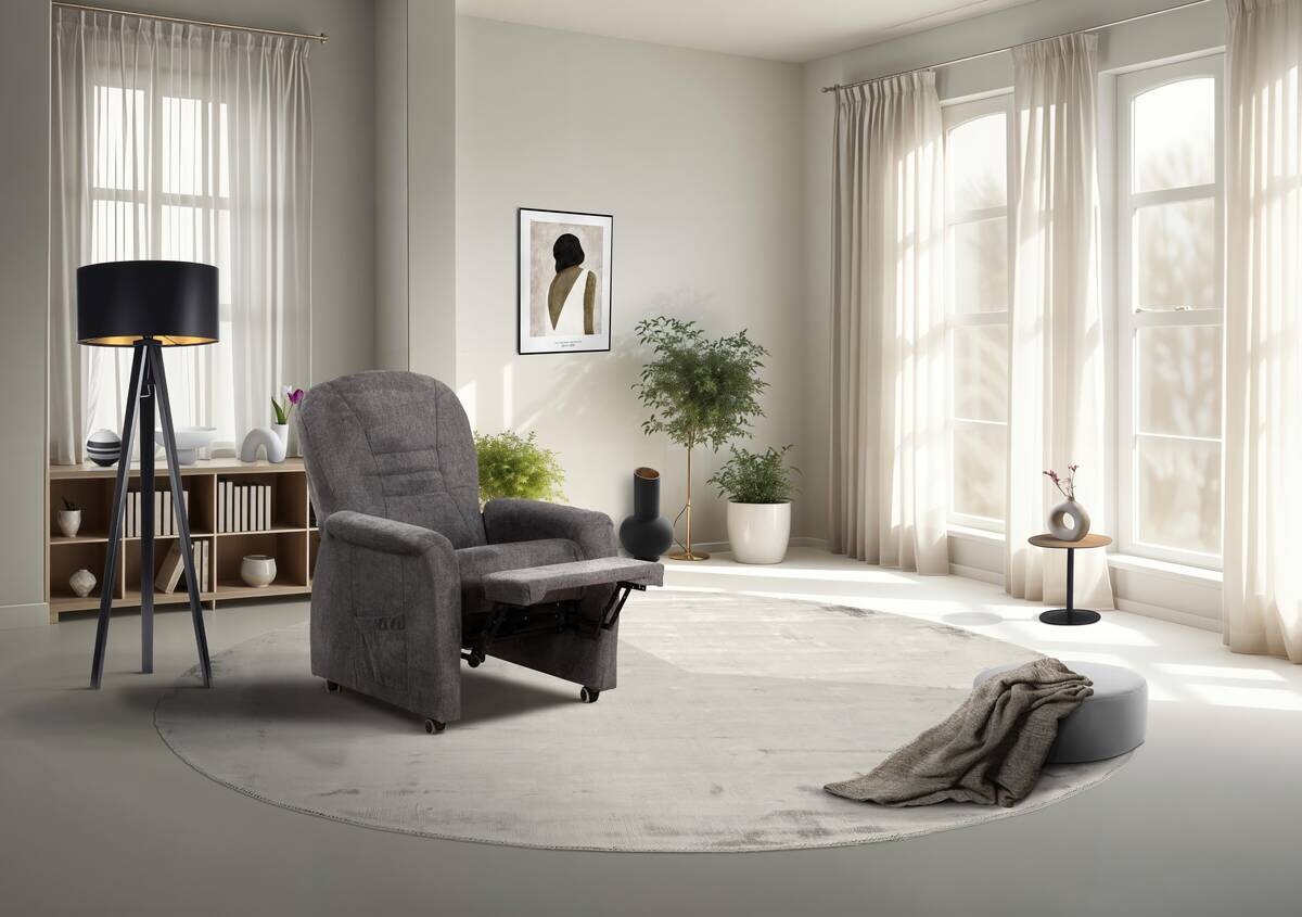 TV-Sessel Uno dunkelgrau Microfaser B/H/T: ca. 78x114x88 cm TV-Sessel Uno dunkelgrau Microfaser B/H/T: ca. 78x114x88 cm