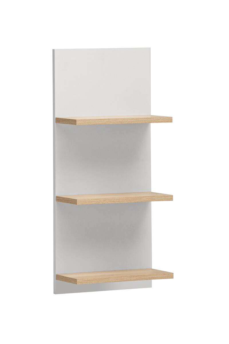 Regal Emmik weiß matt Eiche Eiche weiß Nachbildung B/H/T: ca. 30,3x70,2x17,45 cm