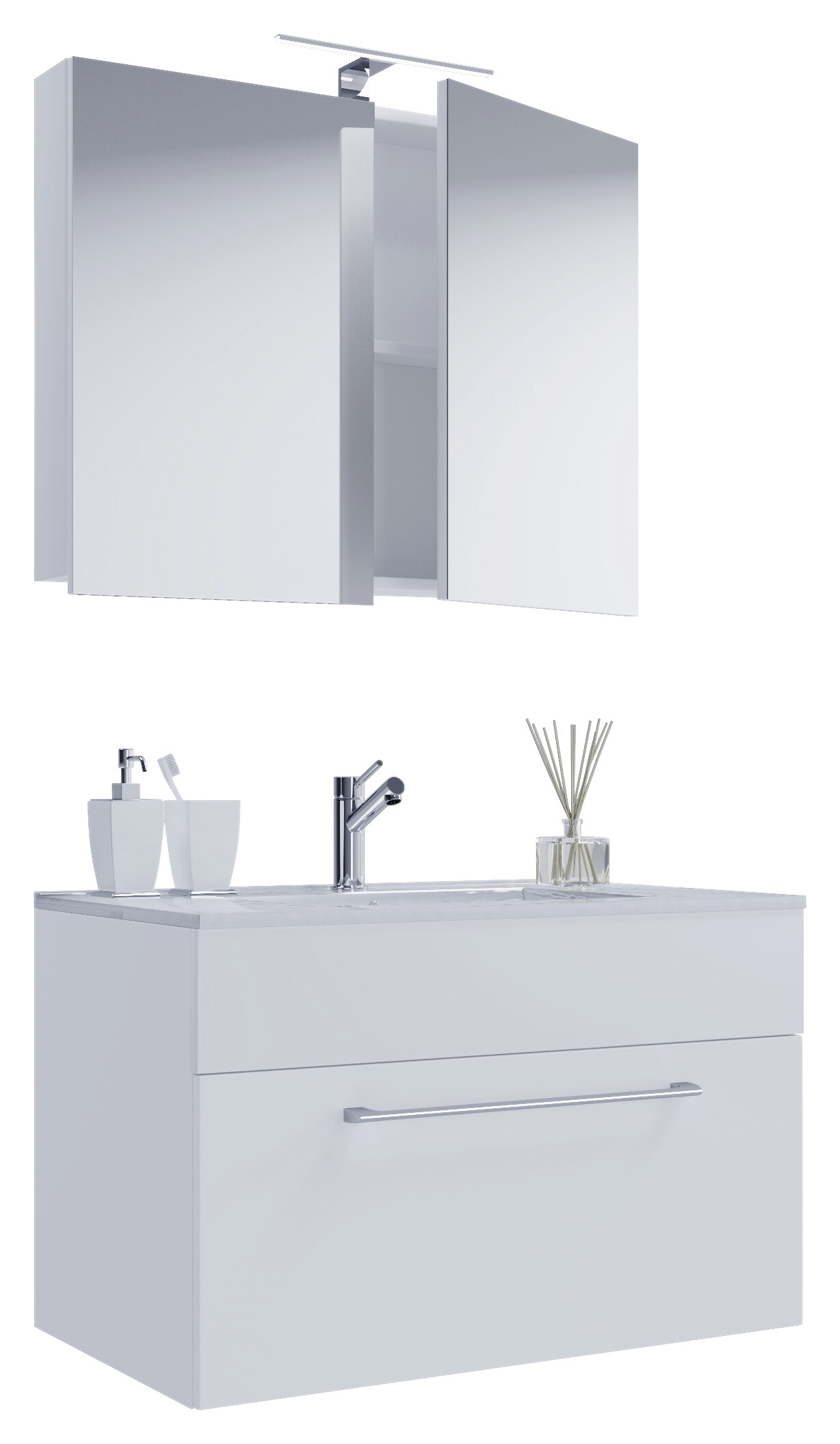 Waschplatz 3tlg-Badinos weiß B/H/T: ca. 80x50x46 cm