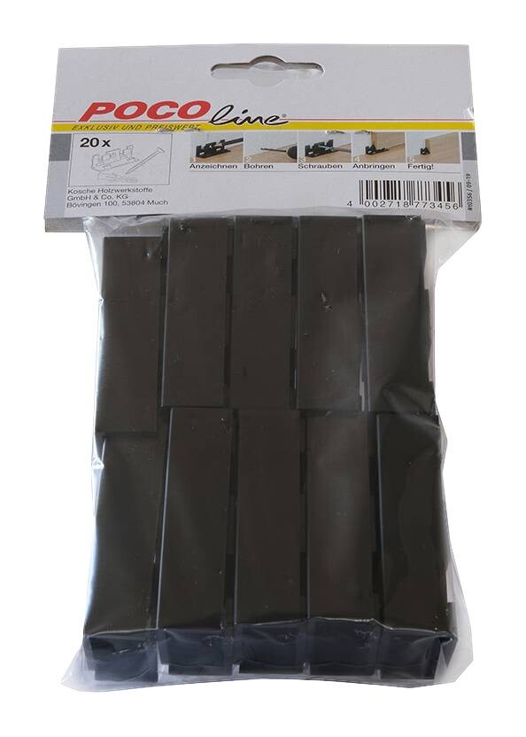 Sockelleisten-Clips schwarz L/B/H: ca. 2,34x1,61x6,06 cm