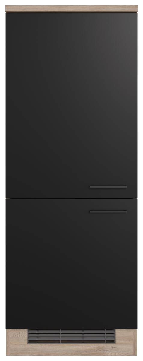 Kühlumbauschrank Capri schwarz matt B/H/T: ca. 60x161x60 cm