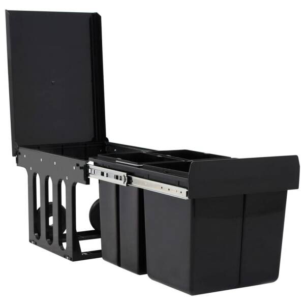 vidaXL Mülleimer schwarz