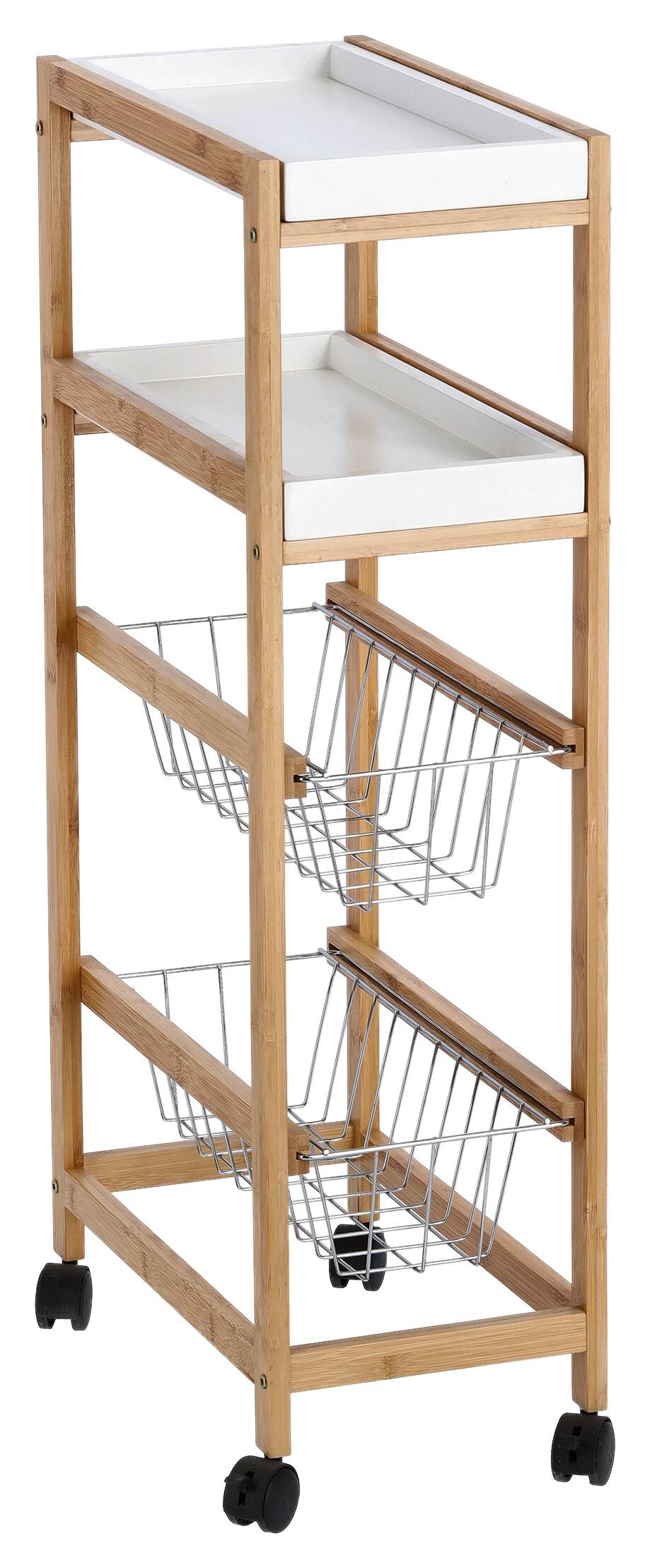 Zeller Küchenwagen weiß Bambus B/H/T: ca. 40x83x22 cm