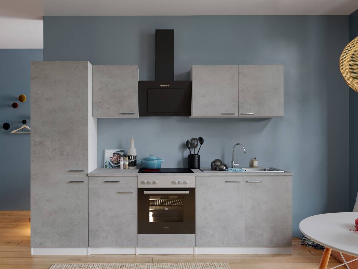Respekta Küchenblock Malia Beton Optik B/H/T: ca. 270x200x60 cm
