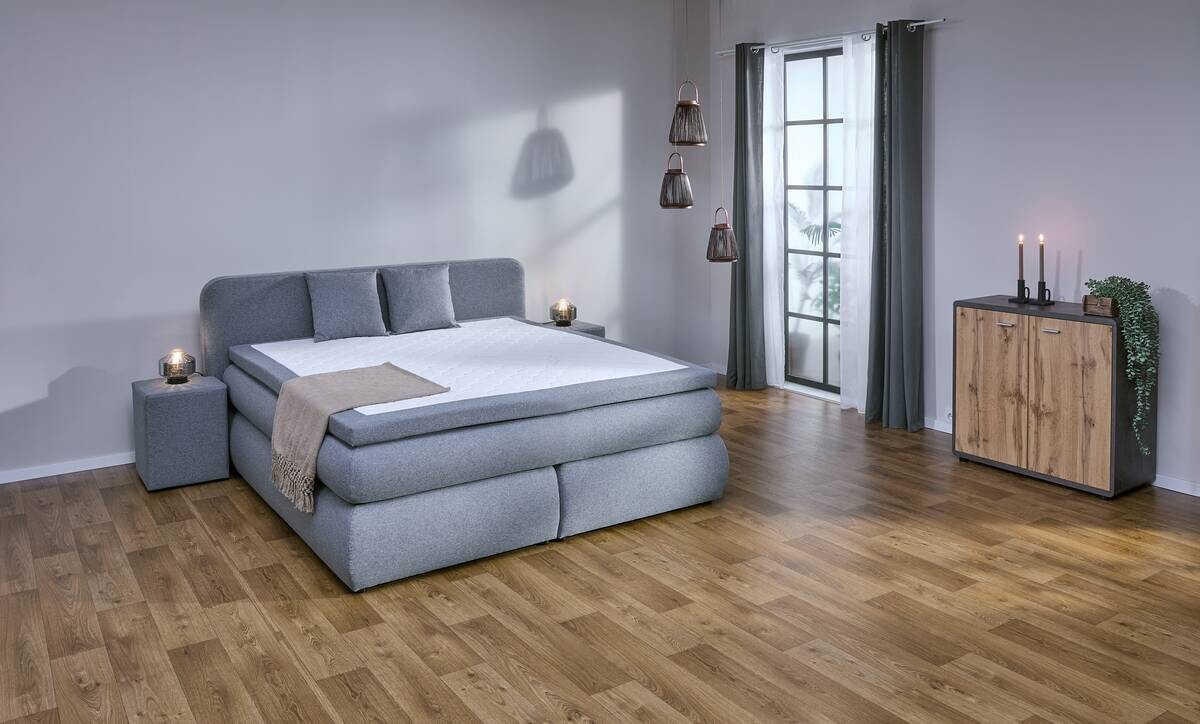 Boxspringbett Aruba silber Liegefläche B/L: ca. 180x200 cm