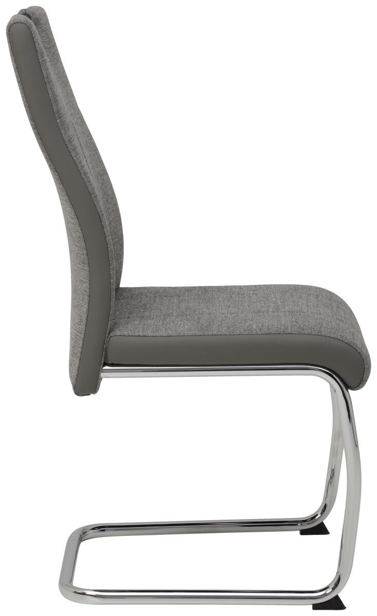 Schwingstuhl Alina 2er Set grau Kunstleder Stoff B/H/T: ca. 43x98x59 cm