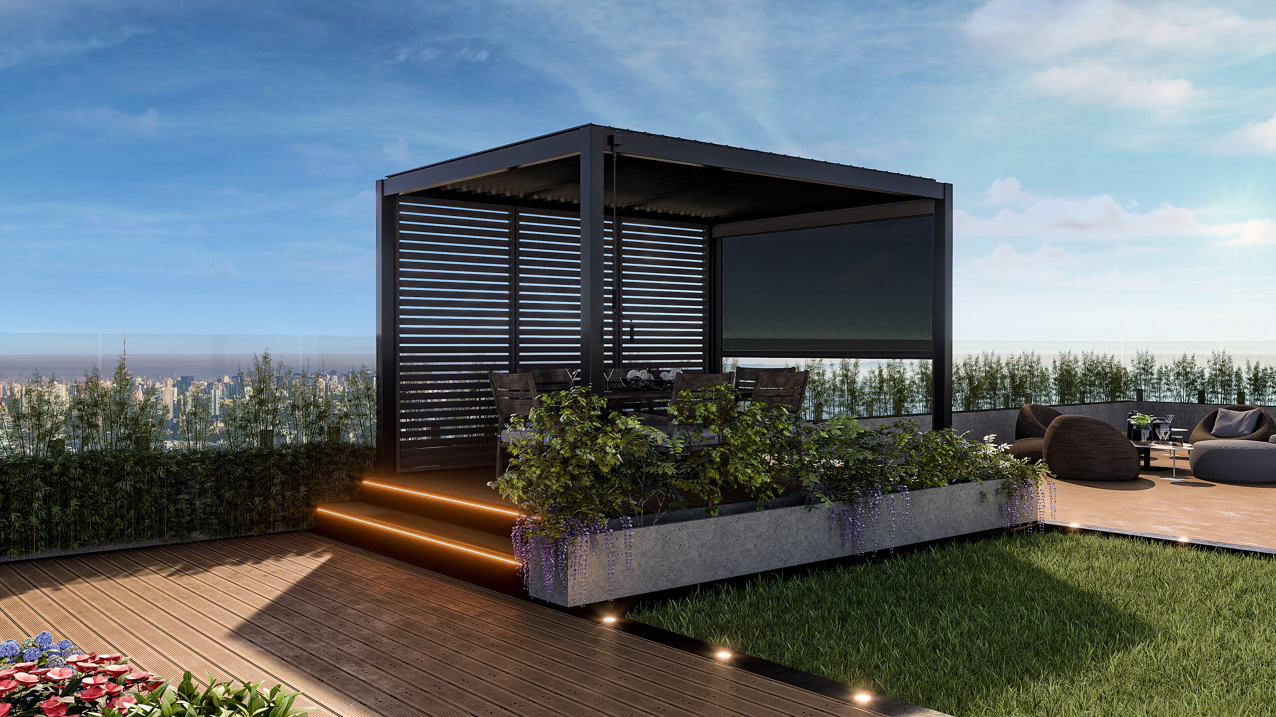 Mirador Pergola Deluxe anthrazit Aluminium B/H/L: ca. 400x250x300 cm