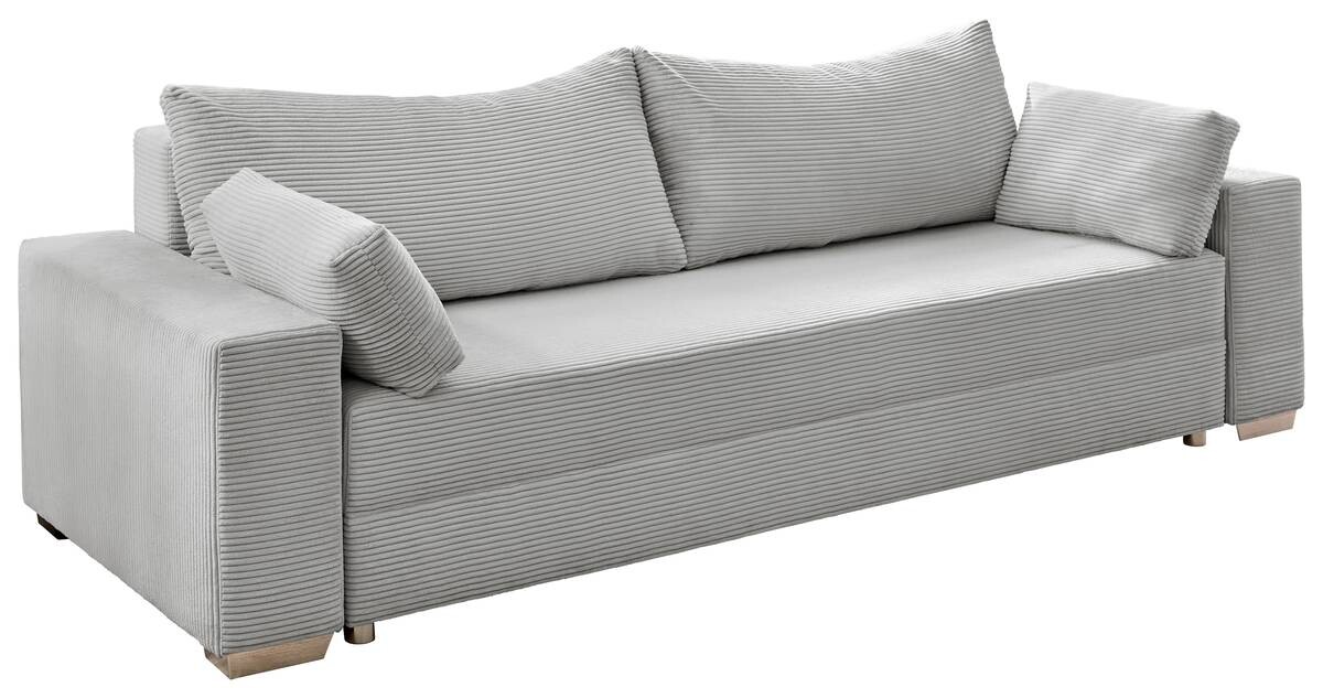 Schlafsofa Turin silber Kunststoff B/H/T: ca. 240x74x95 cm