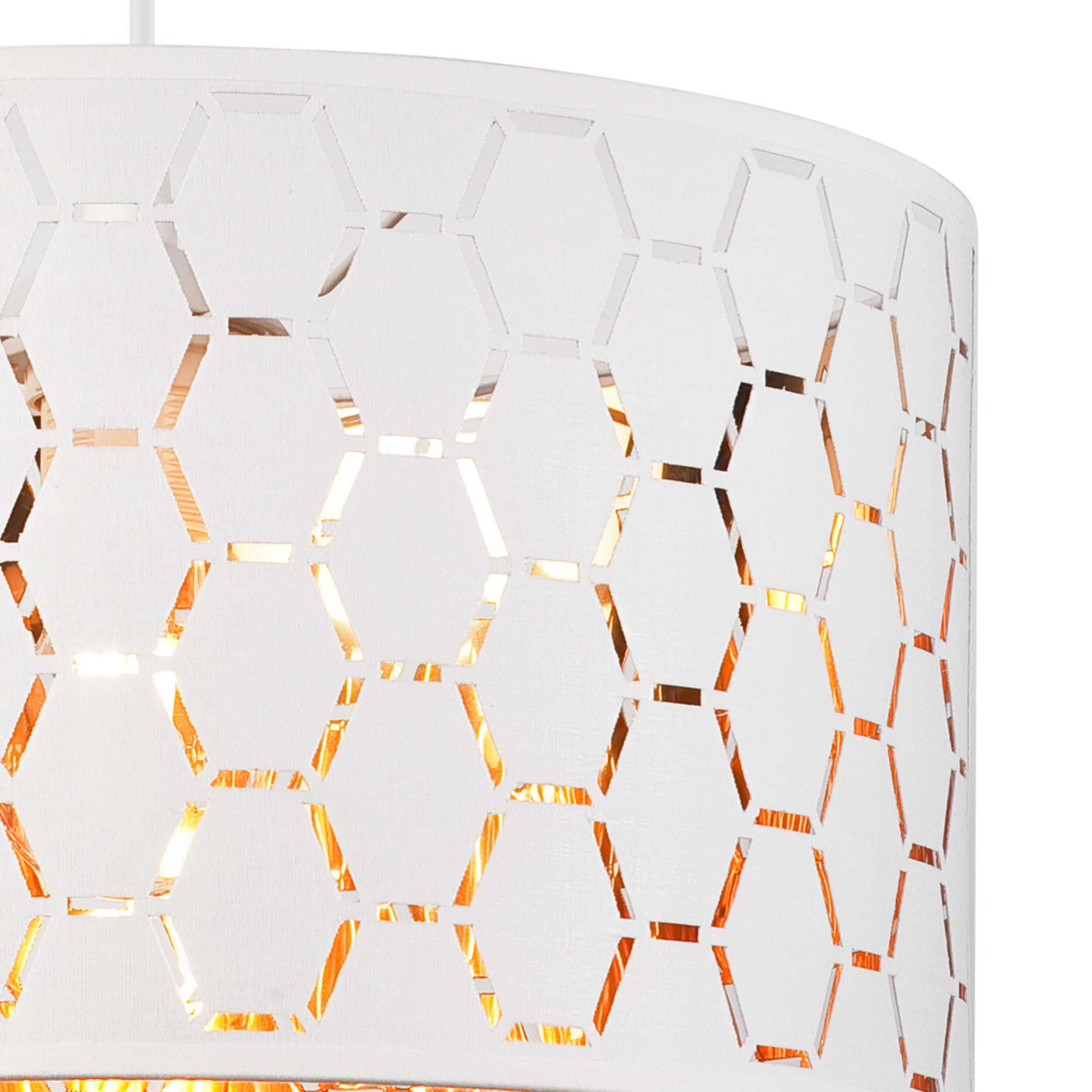 Lamkur Pendelleuchte weiß Holz B/H/L: ca. 37x23x37 cm E27 1 Brennstellen