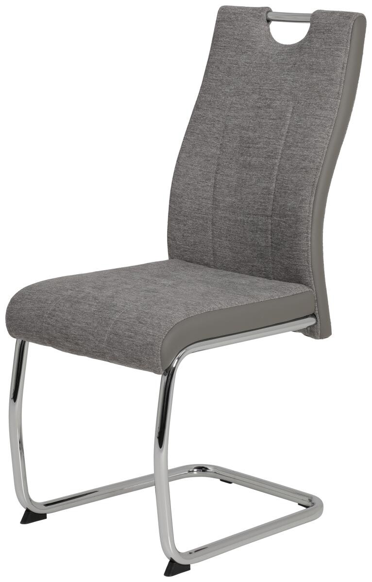 Schwingstuhl Alina 2er Set grau Kunstleder Stoff B/H/T: ca. 43x98x59 cm