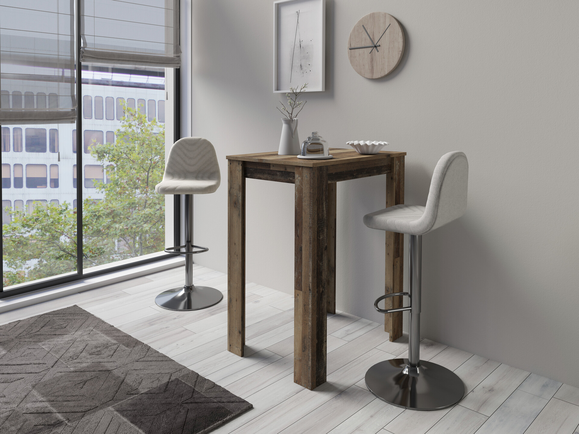 Bartisch NELE Eiche Old Wood Nachbildung Holzwerkstoff B/H/T: ca. 80x104x60 cm