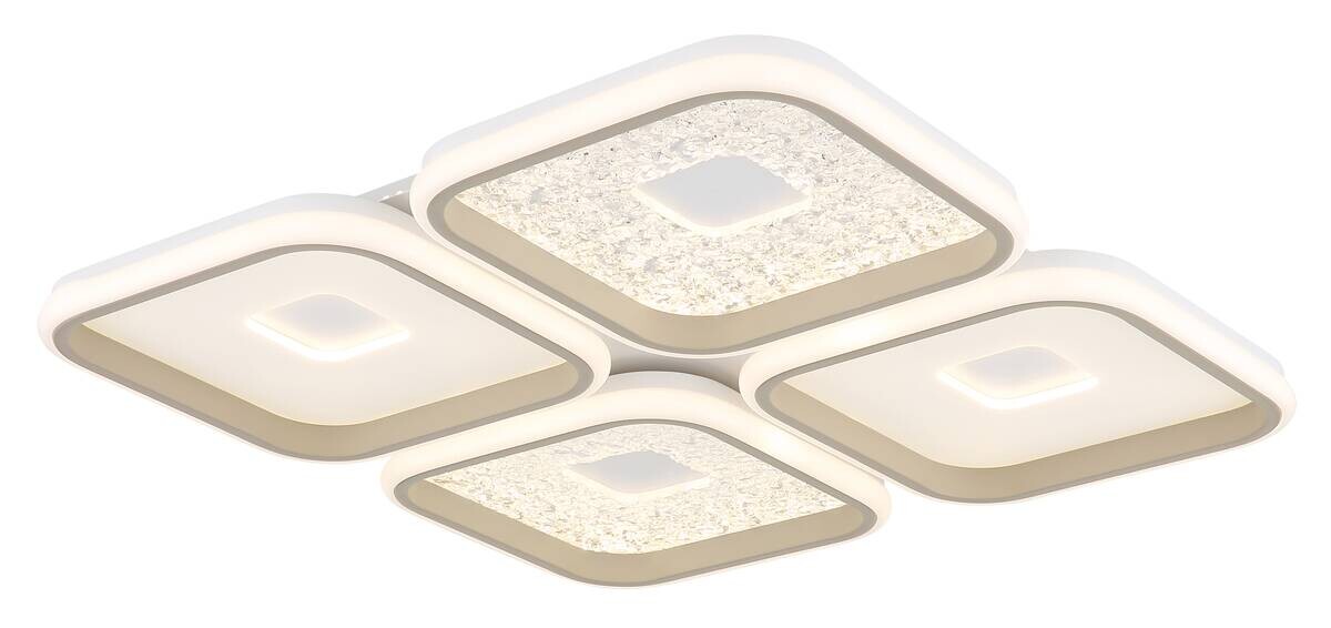 GLOBO LED-Deckenleuchte weiß Opal sand Metall Kunststoff B/H/L: ca. 54x7,8x54 cm 1 Brennstellen