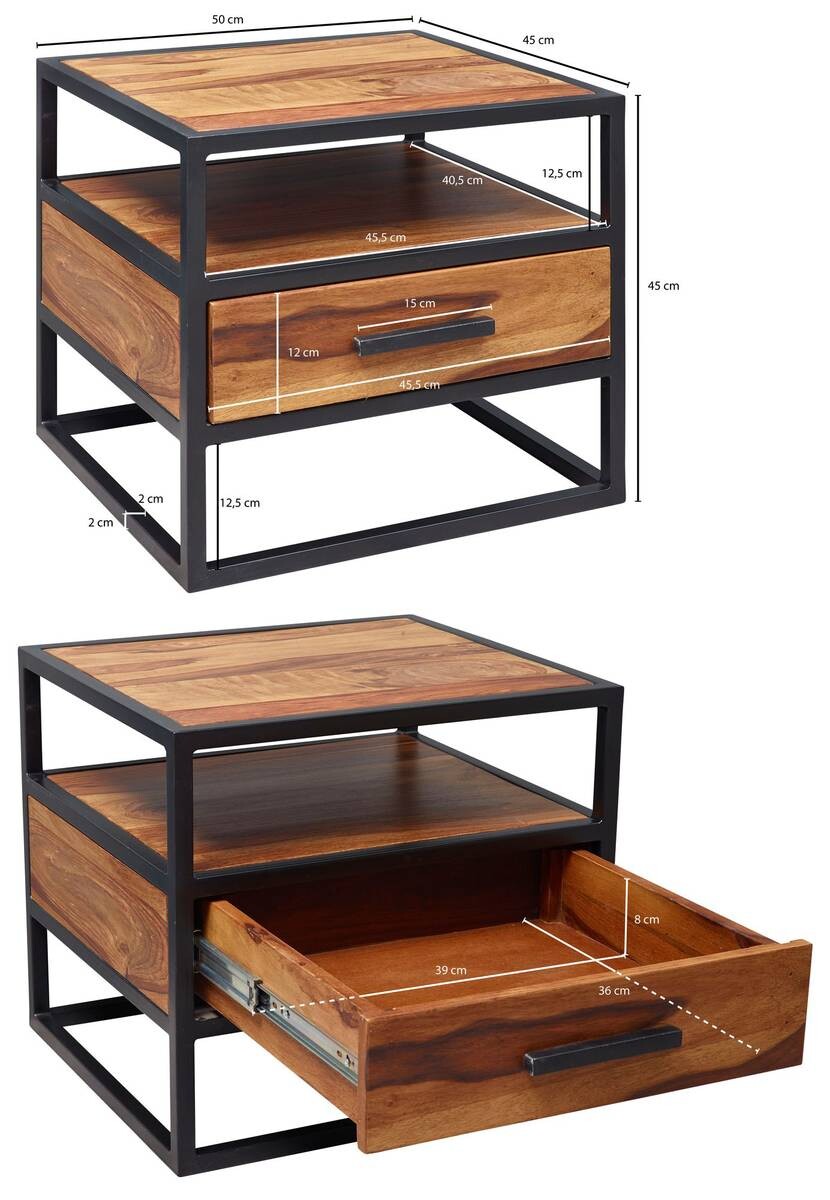 Nachtkonsole braun B/H/T: ca. 45x45x50 cm