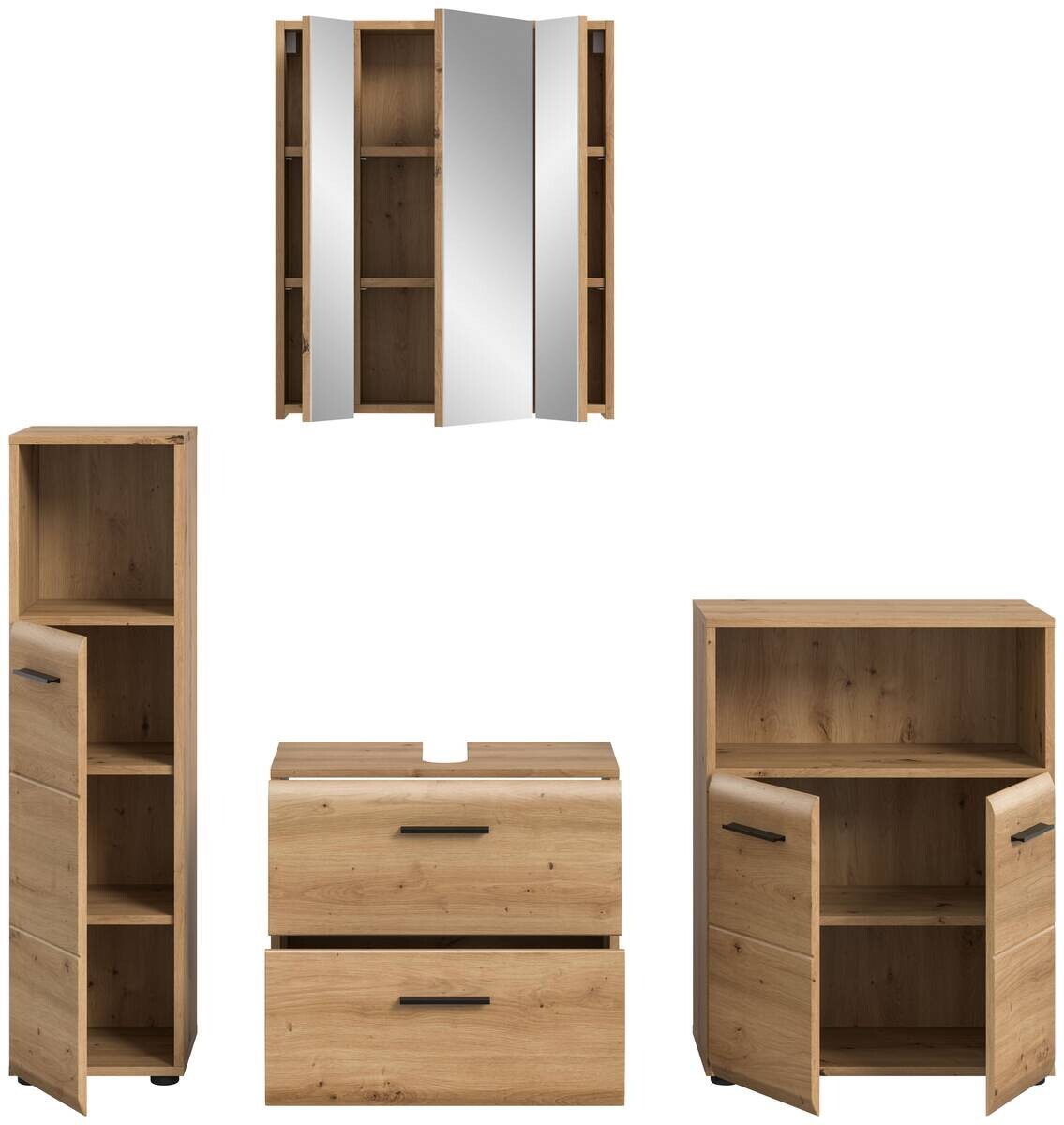 Badezimmer-Set Ice Artisan Oak Nachbildung B/H/T: ca. 180x185x30 cm