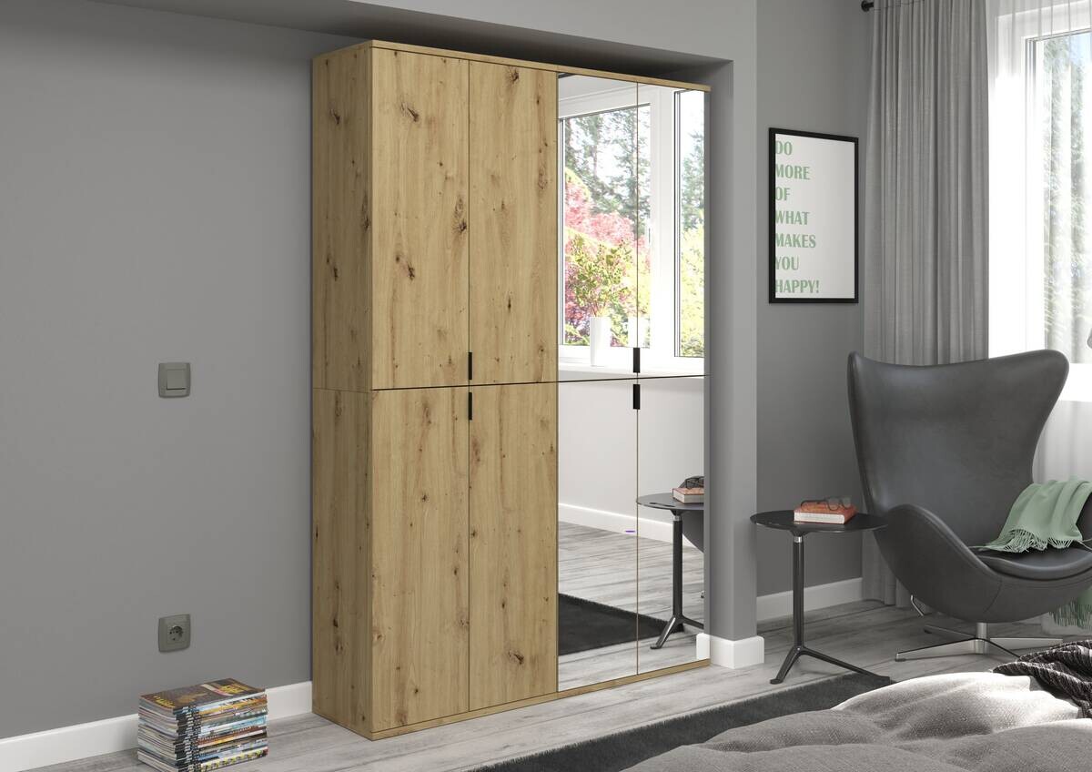 Garderobe PROJEKT Eiche Artisan Nachbildung Spiegel B/H/T: ca. 122x193x34 cm Garderobe PROJEKT Eiche Artisan Nachbildung Spiegel B/H/T: ca. 122x193x34 cm