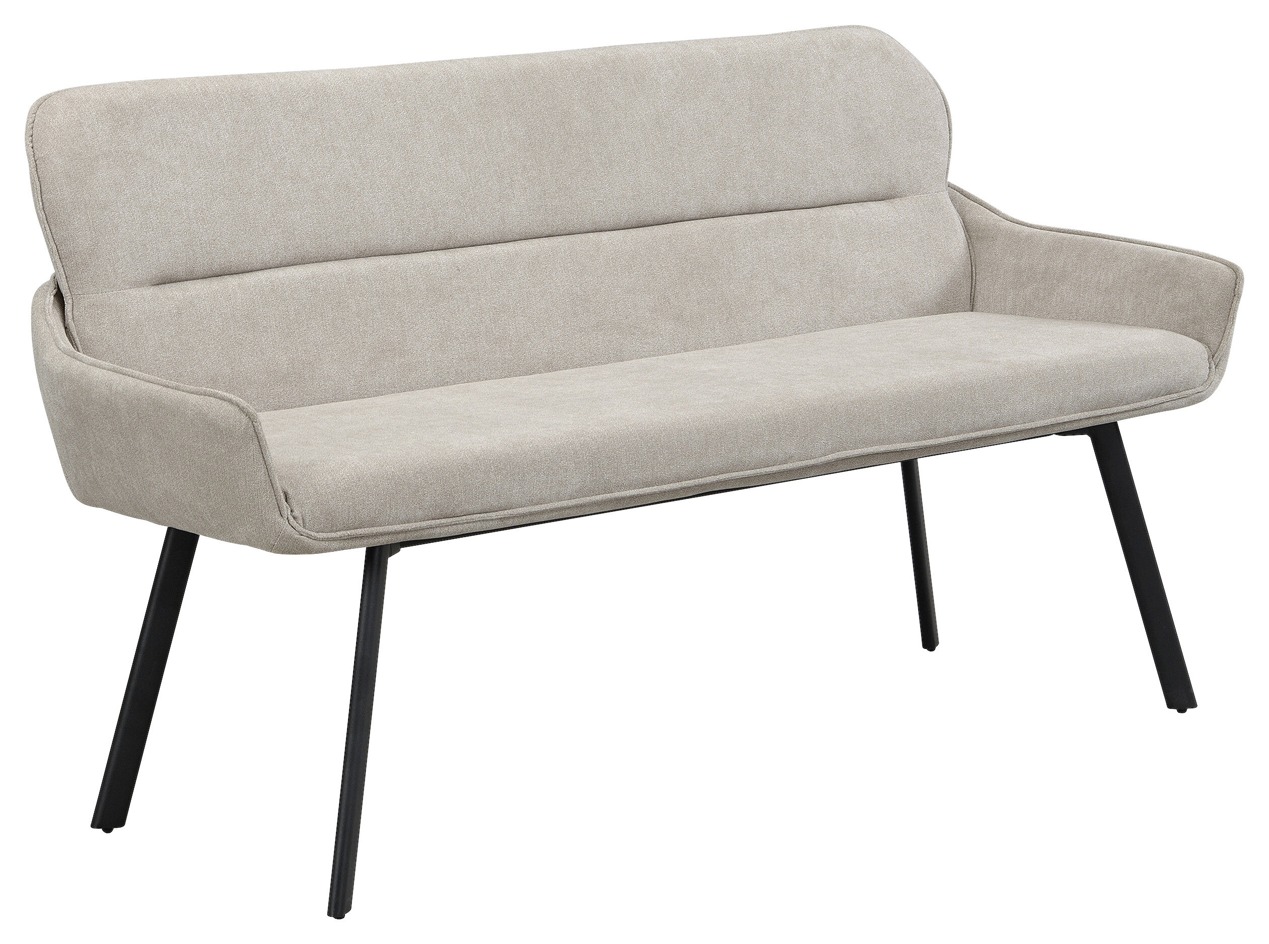 Sitzbank RICO schwarz taupe Metall Stoff B/H/T: ca. 140x90x62 cm