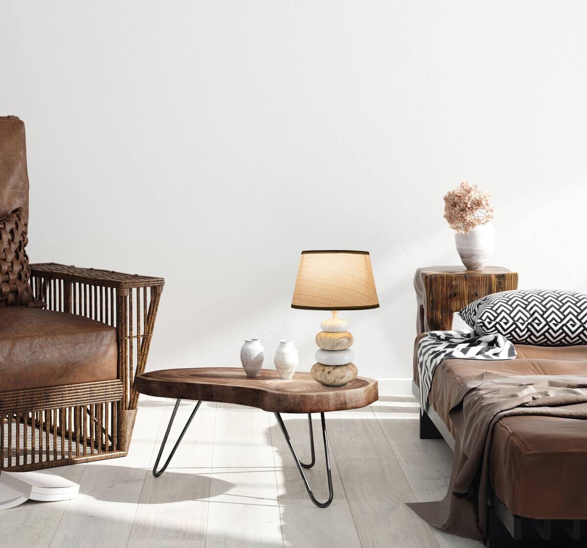 Näve Leuchten Tischleuchte 3179314 braun Keramik B/H/T: ca. 20x31x20 cm E14 1 Brennstellen