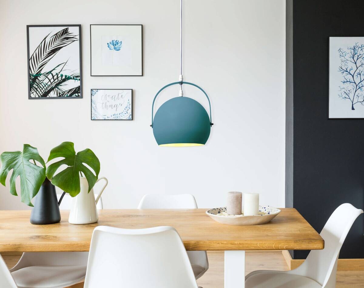 Näve Leuchten Pendelleuchte COLORADO NV6137812 blau Eisen H/D: ca. 132x25 cm E27 1 Brennstellen