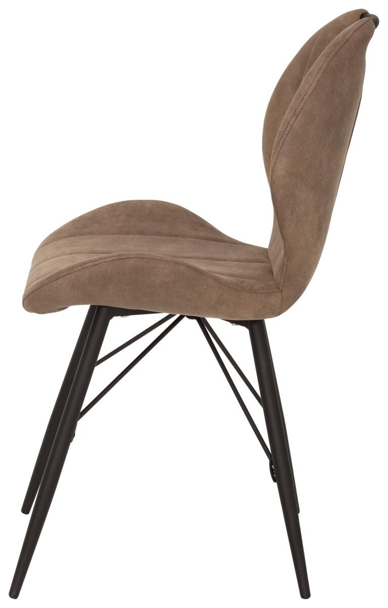 Stuhl Kate 2er Set braun Schlamm Microfaser B/H/T: ca. 50x86x56 cm