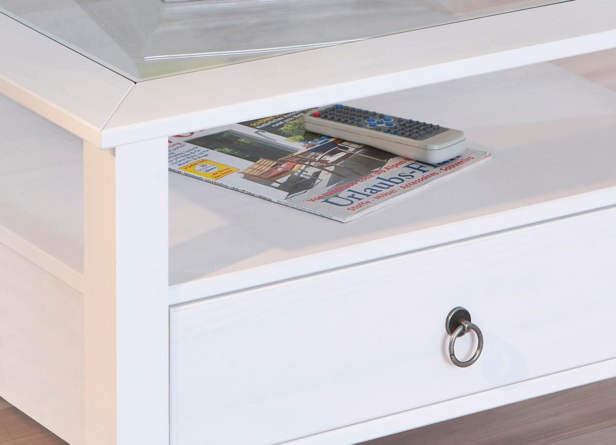 Inter Link Couchtisch Provence weiß Holz B/H/T: ca. 75x45x75 cm