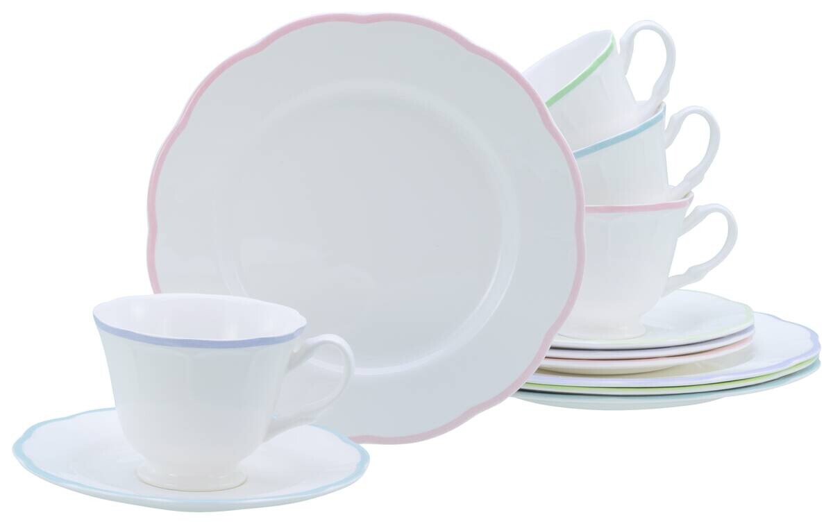 Kaffeeservice weiß Steingut 12 tlg.