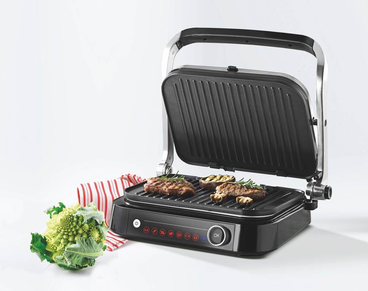 SCHÄFER Kontaktgrill schwarz Kunststoff Edelstahl B/H/L: ca. 22x43x38 cm SCHÄFER Kontaktgrill schwarz Kunststoff Edelstahl B/H/L: ca. 22x43x38 cm