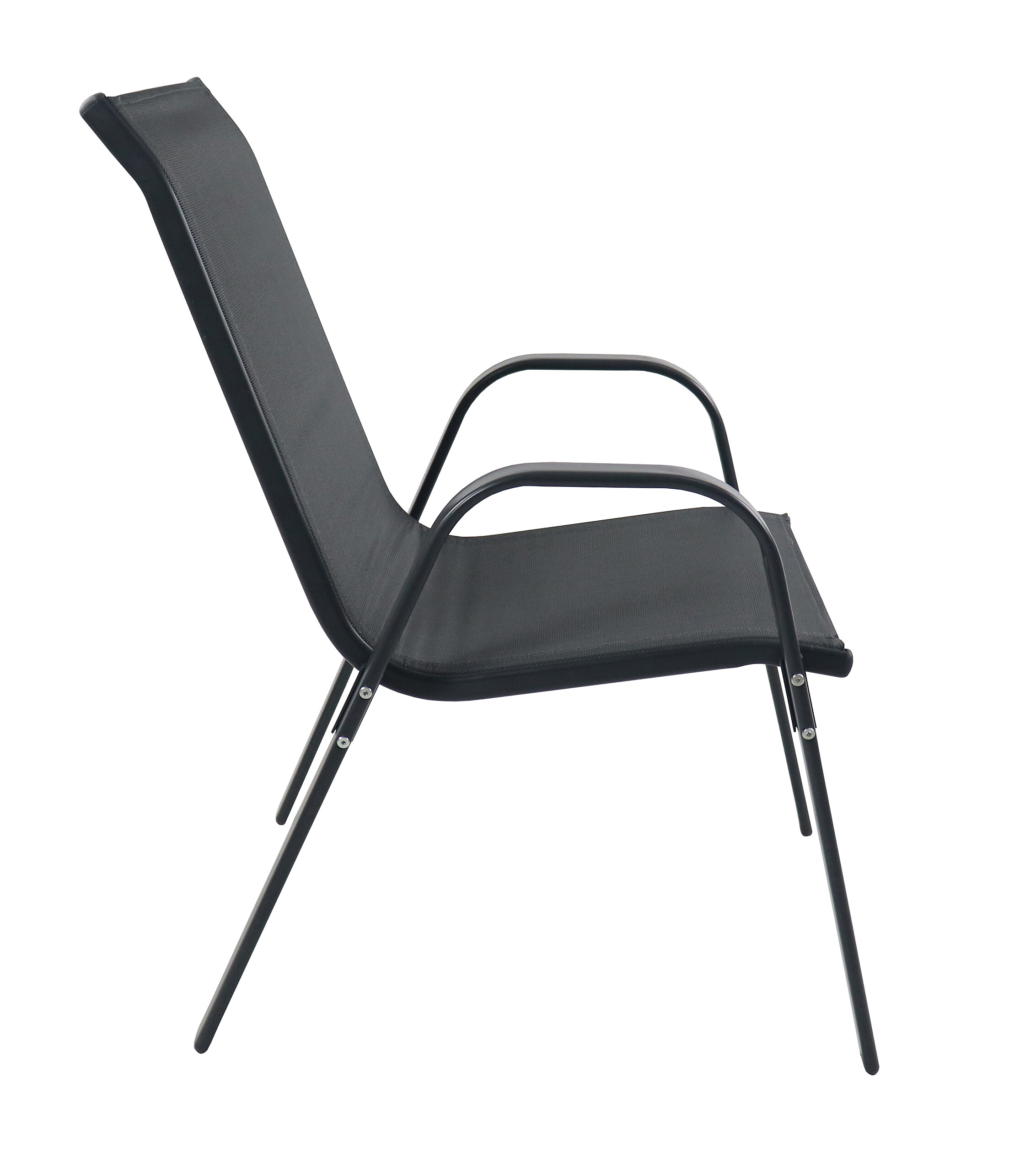 VCM Gartenstuhl 2er Set anthrazit Textilene B/H/L: ca. 56x89x73 cm