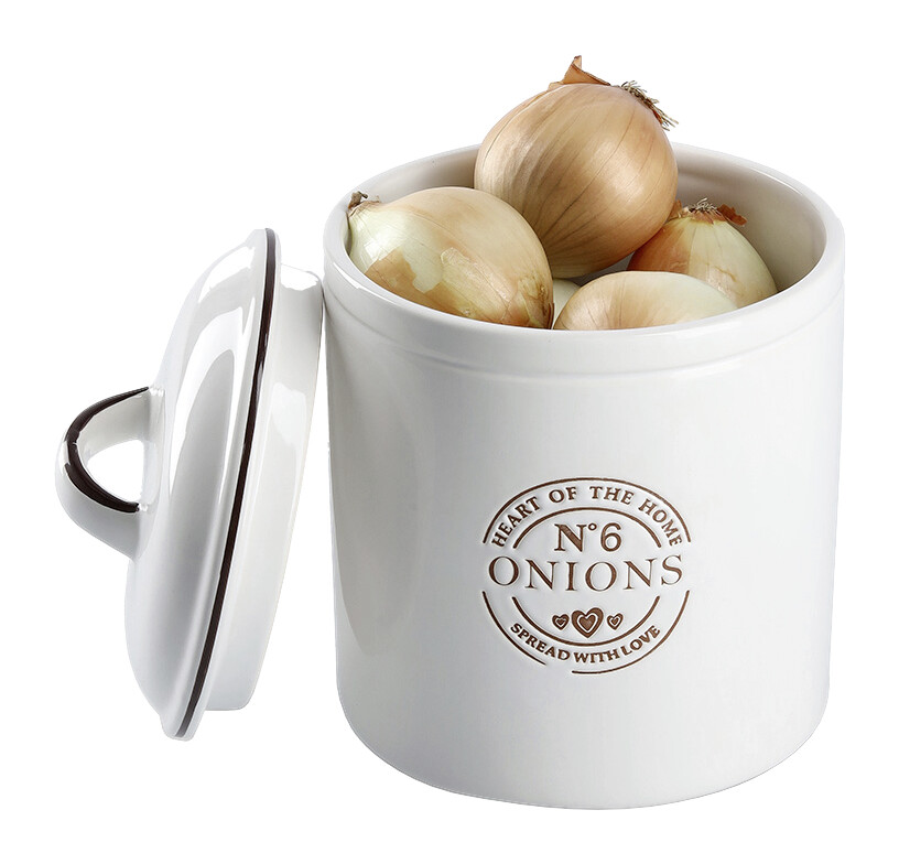 Zeller Vorratsdose Onions weiß Keramik B/H: ca. 14,5x20 cm