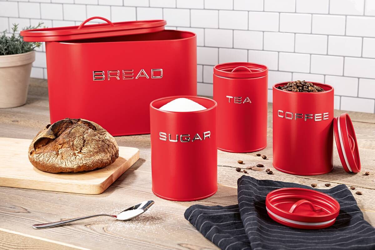 GOURMETmaxx Vorratsdosenset rot B/H/L: ca. 18x23x34 cm