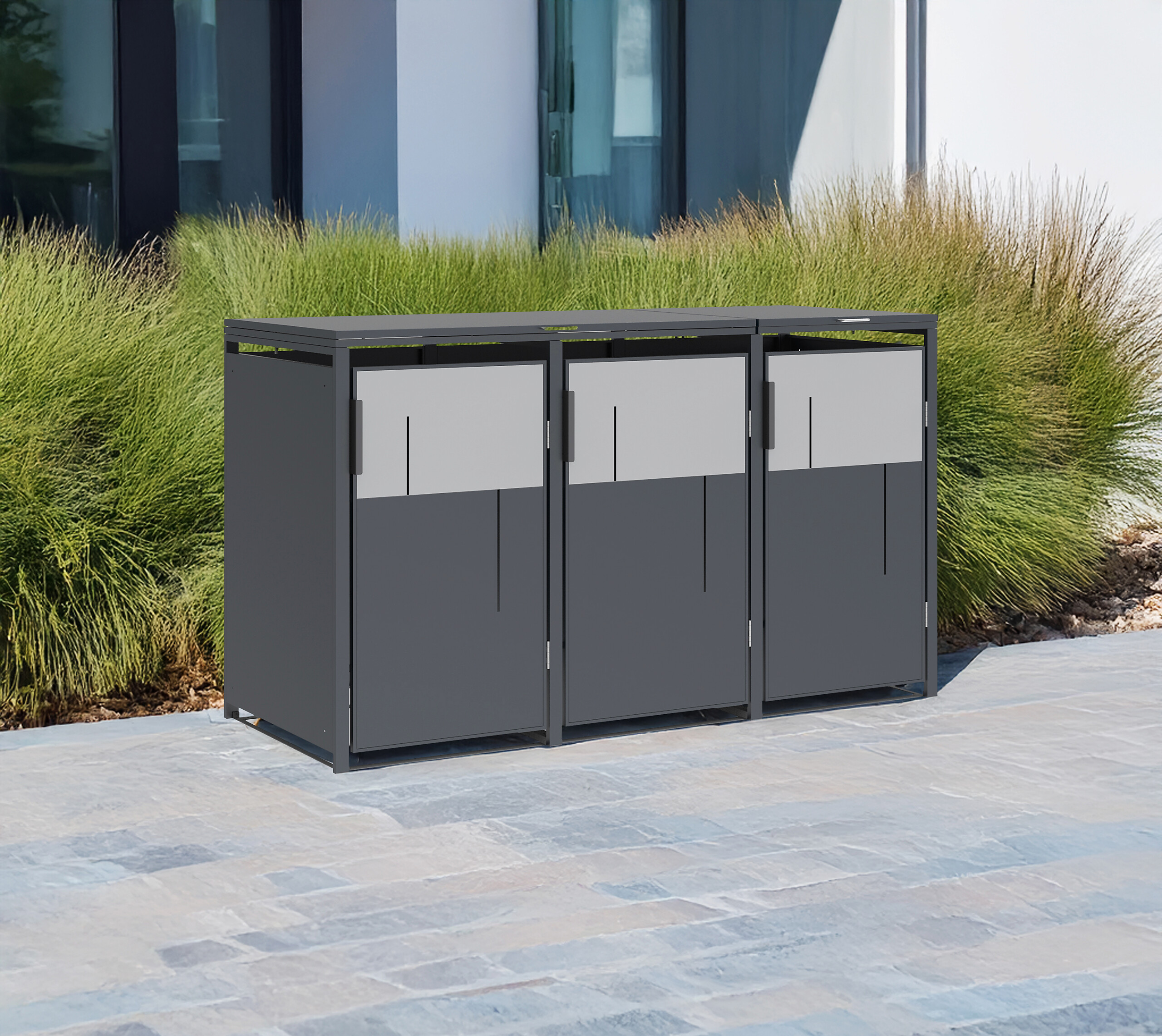 Westmann Mülltonnenbox Tonus anthrazit B/H/L: ca. 198x116x80 cm