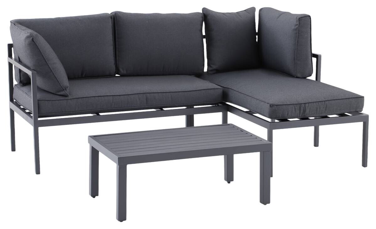 POCOline Loungeset Nizza dunkelgrau Stahlrohr