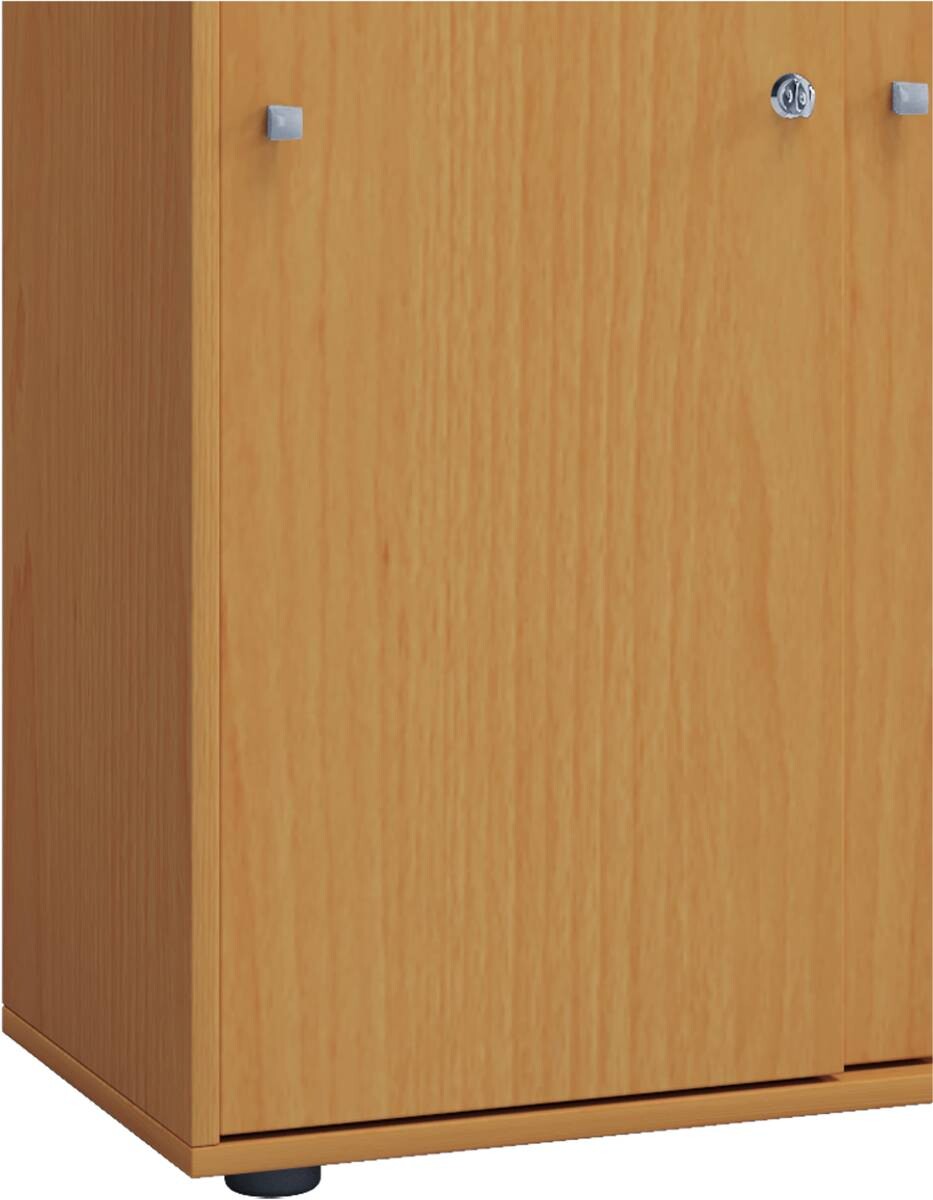 Büroschrank Lona XXL mit Schiebetüren buche Nachbildung weiß B/H/T: ca. 70x184x37 cm