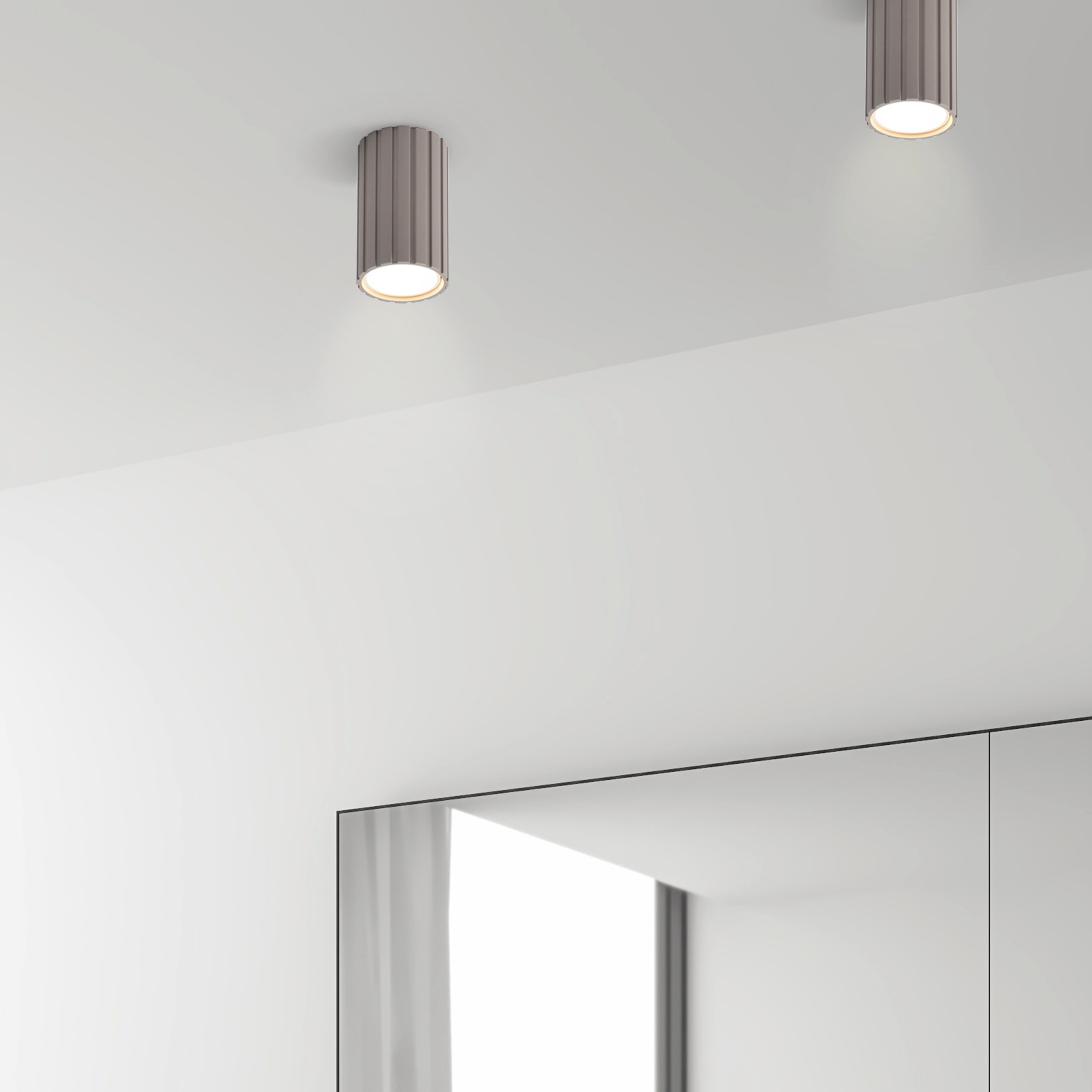 Lamkur Strahler Prisma beige Stahl B/H/L: ca. 6,5x10x6,5 cm 1 Brennstellen