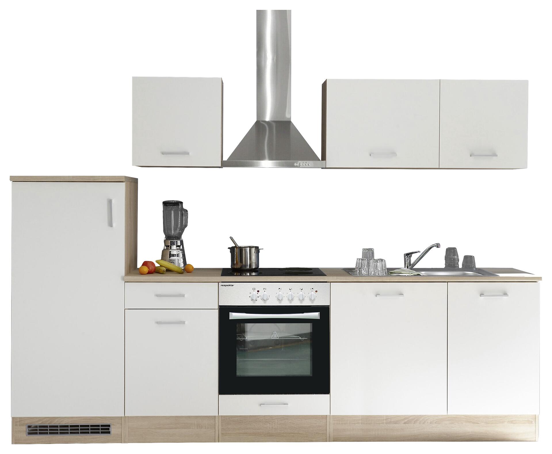 Respekta Küchenblock Economy weiß matt B/H/T: ca. 280x200x60 cm