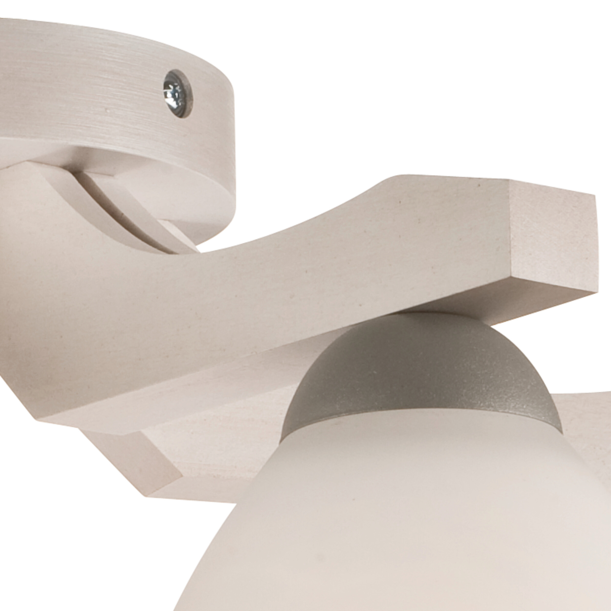 Lamkur Deckenleuchte buche weiß Stahl Glas Holz B/H/L: ca. 37x23x37 cm 5 Brennstellen