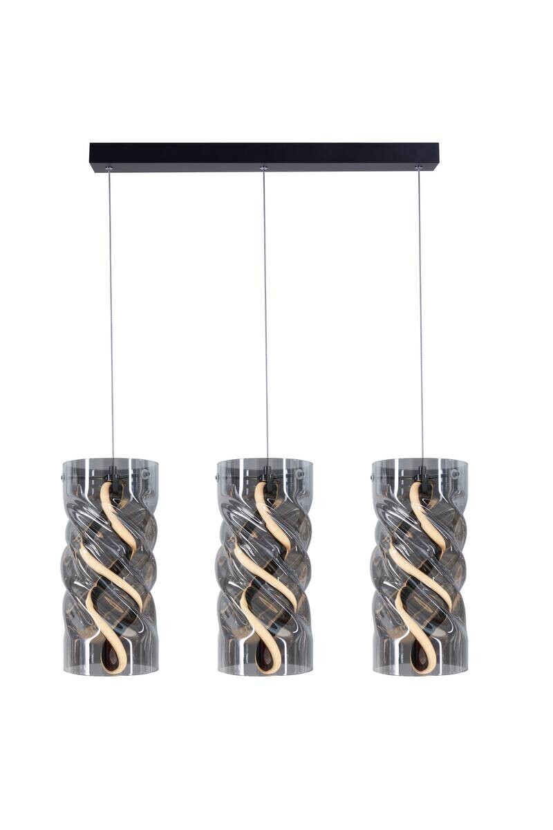 POCOline Pendelleuchte Isabella schwarz Metall Glas PVC B/H/L: ca. 14x120x68 cm