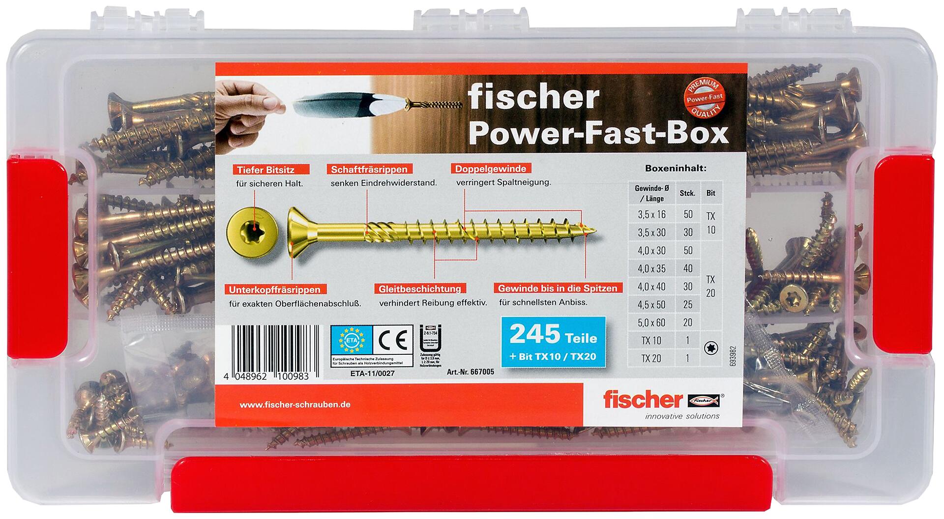 fischer Sortimentskasten 245 tlg.