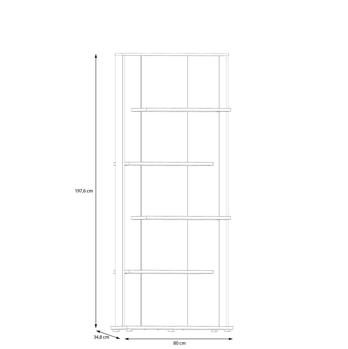 Regal  Eiche Artisan Nachbildung schwarz B/H/T: ca. 80x198x35 cm