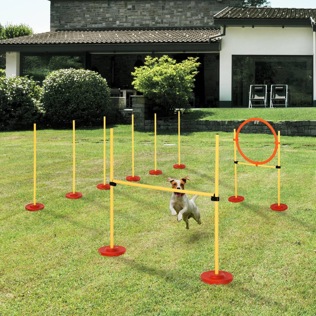 PawHut Agility gelb Kunststoff B/H/L: ca. 128x100x23 cm