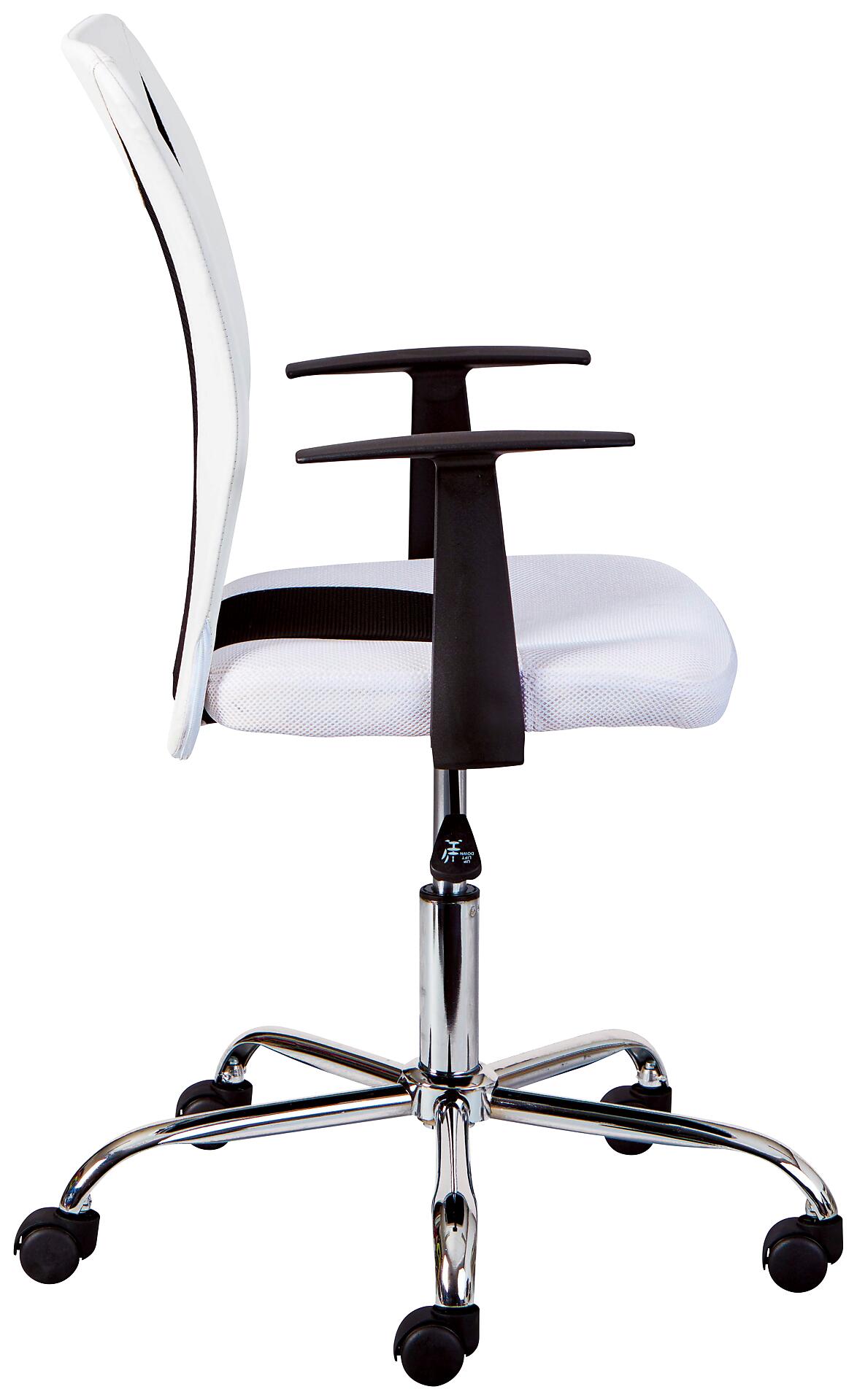 Drehstuhl Donny weiß schwarz Kunstleder Netzstoff