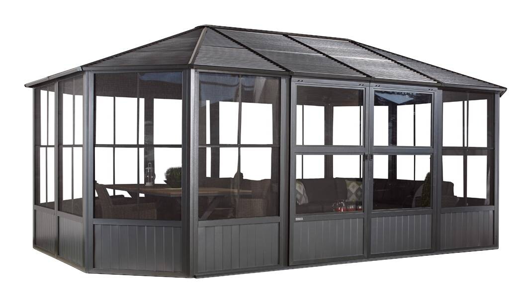 Sojag Kaltwintergarten Charleston anthrazit Aluminium B/H/T: ca. 594x281x384 cm