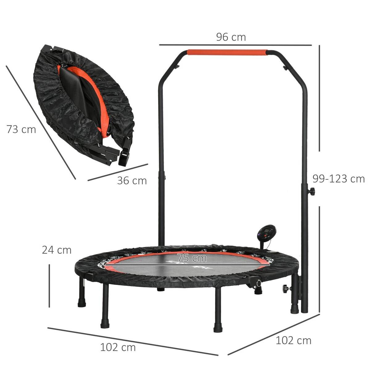 SPORTNOW Trampolin rot Nylon B/H/L: ca. 102x123x102 cm