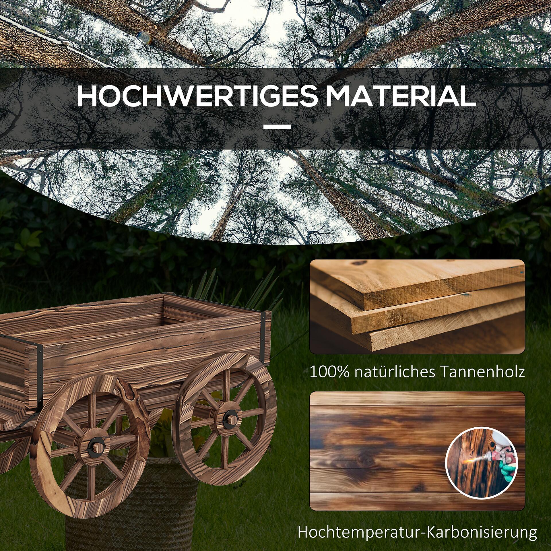 Outsunny Blumenkasten grau Holz B/H/L: ca. 41x120x54 cm