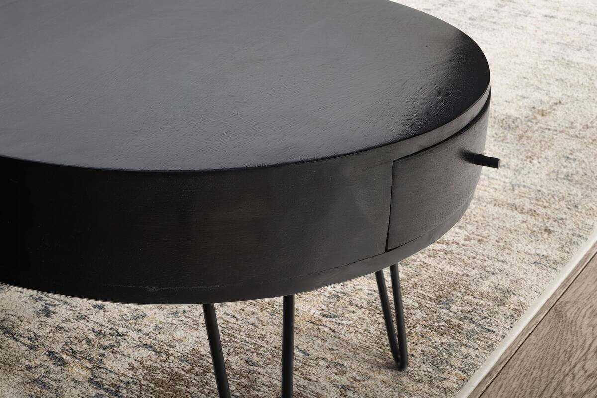 Wohnling Couchtisch schwarz Mango B/H/T: ca. 60x43x60 cm