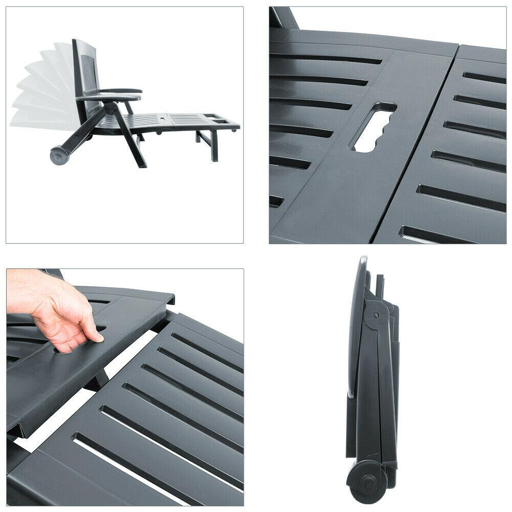 ProGarden Gartenliege Zircone anthrazit Kunststoff B/H/L: ca. 72x101x195 cm