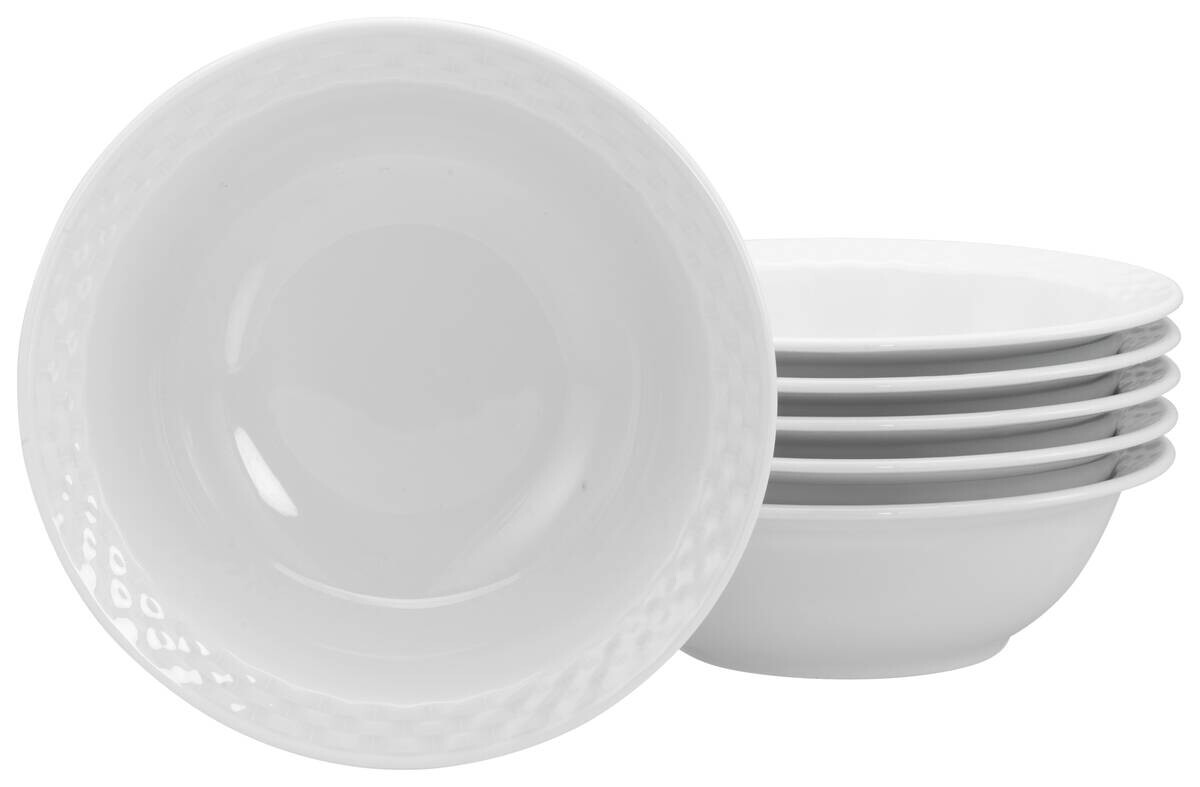 CreaTable Müslischale Polo weiß Porzellan 6 tlg.